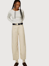 Leila Cropped Woman Pants White | KING OF INDIGO