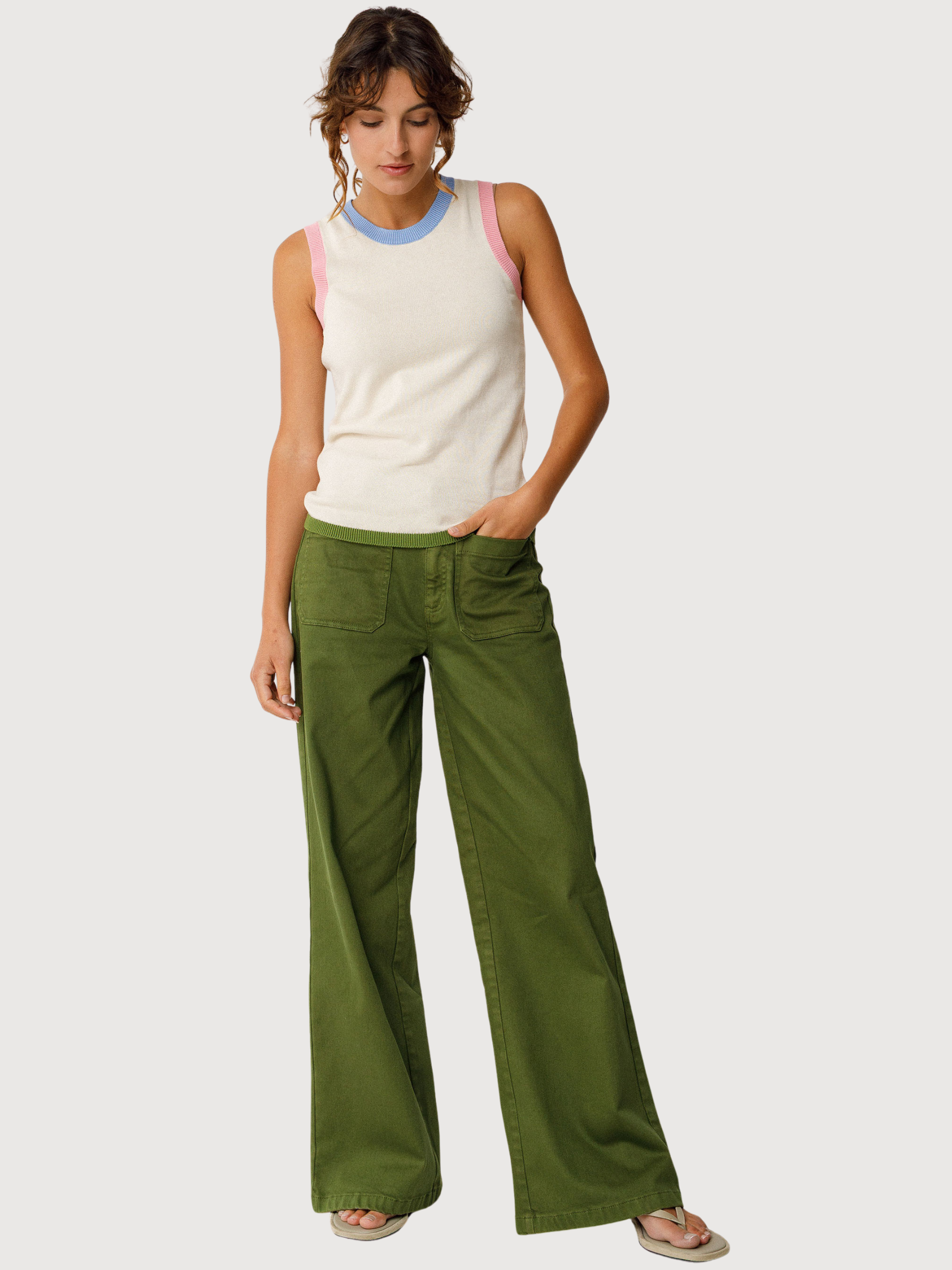 Top Baia Tight Fit Woman Ivory Gots Cotton | Skfk