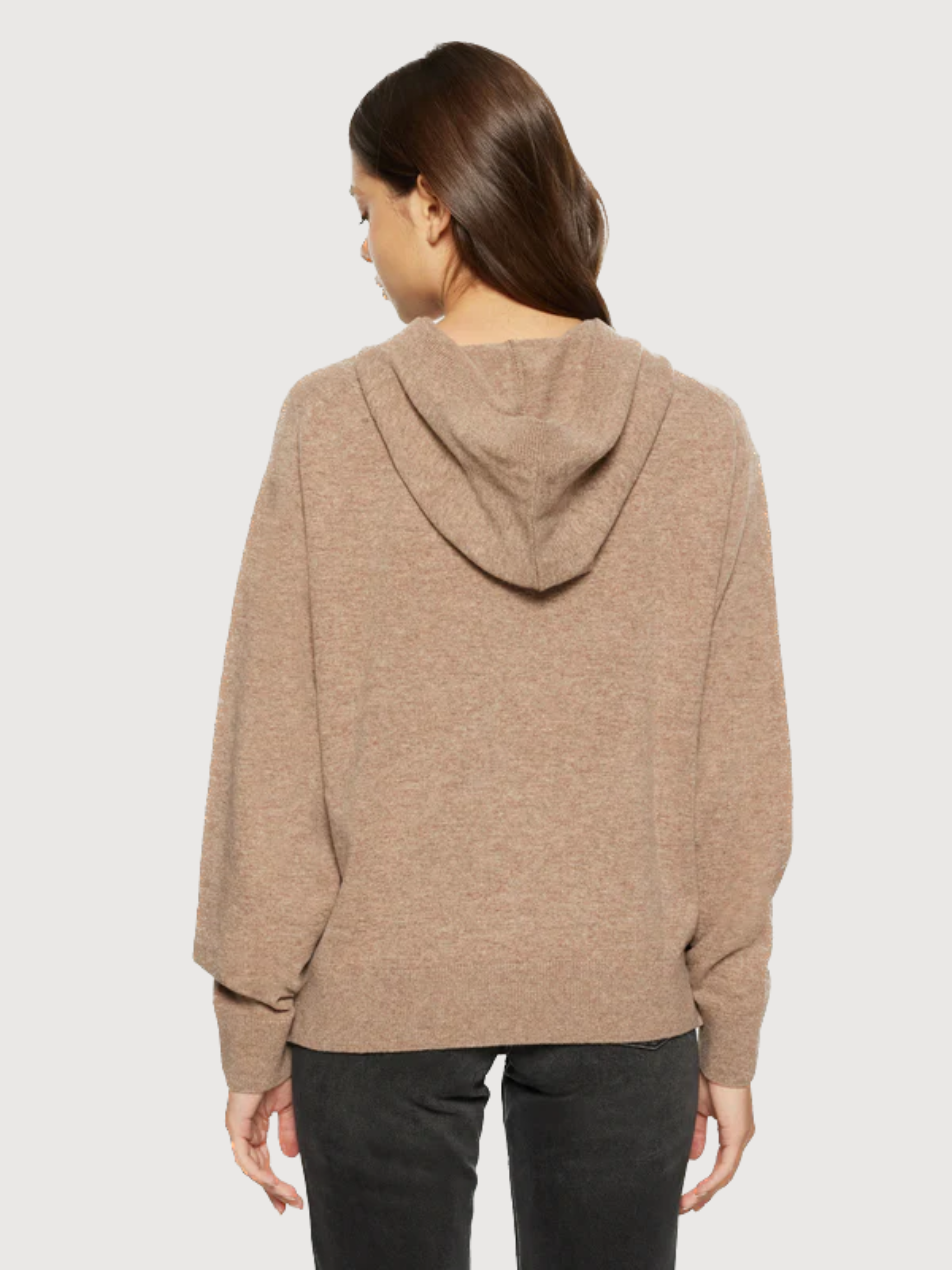 Con cappuccio per donna beige a maglia | Abbigliamento in cotone della conoscenza