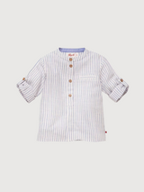 Camicia bambino e bambino a righe in cotone organico bianco | People Wear Organic