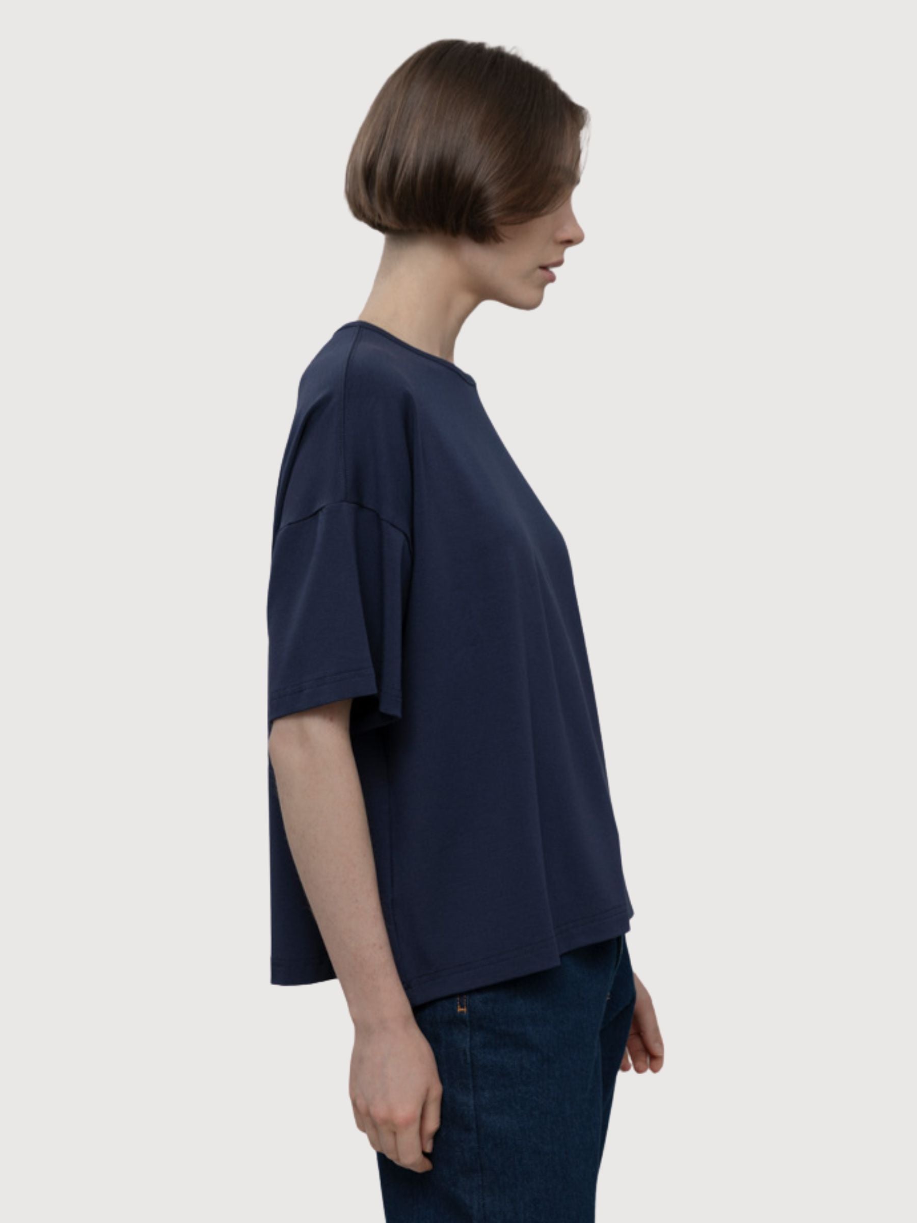 T-Shirt Sienna Woman Blue Mora Viscose | Rifo