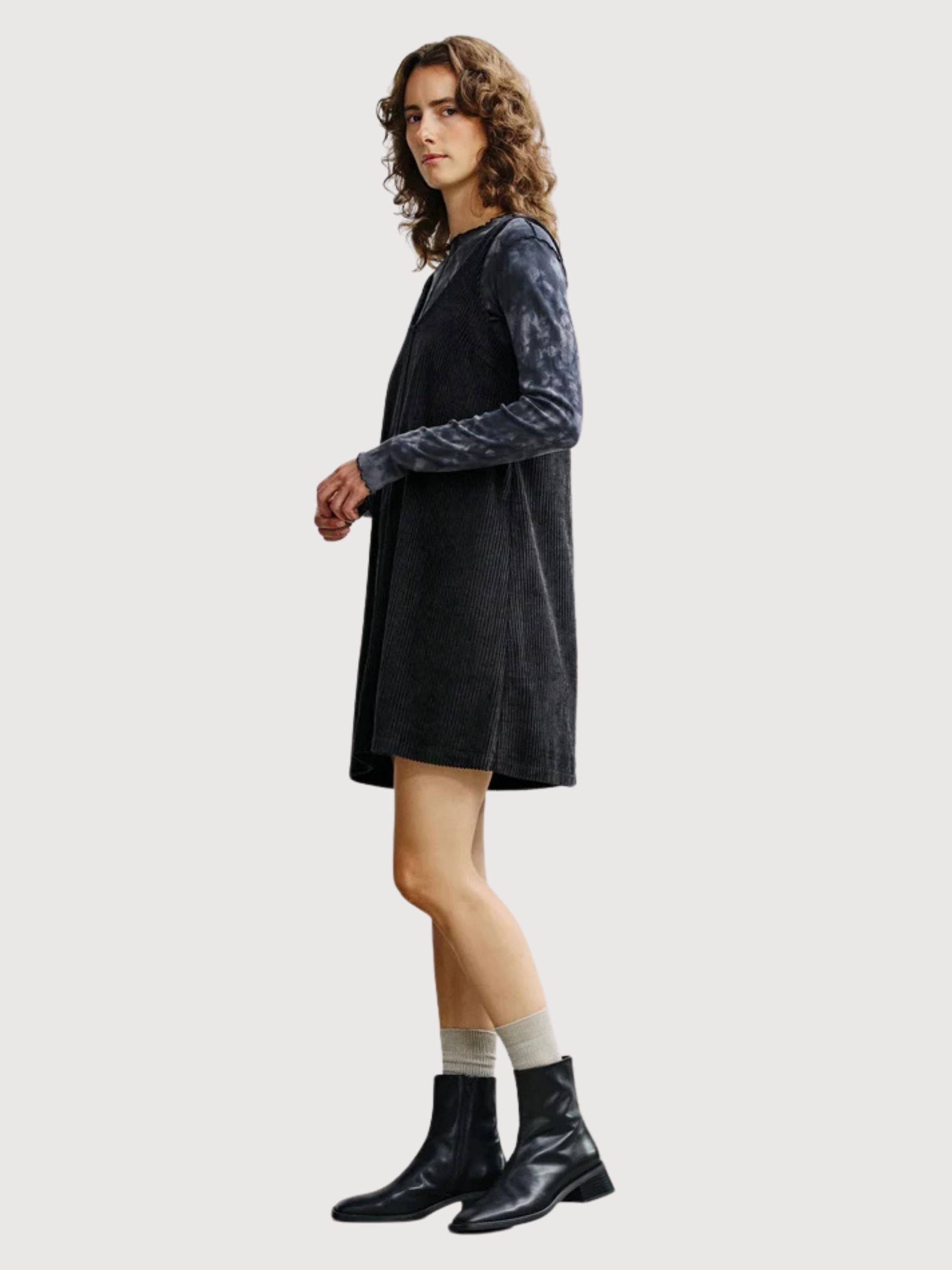 Dress Cord True Black Cotton Woman | Rotholz