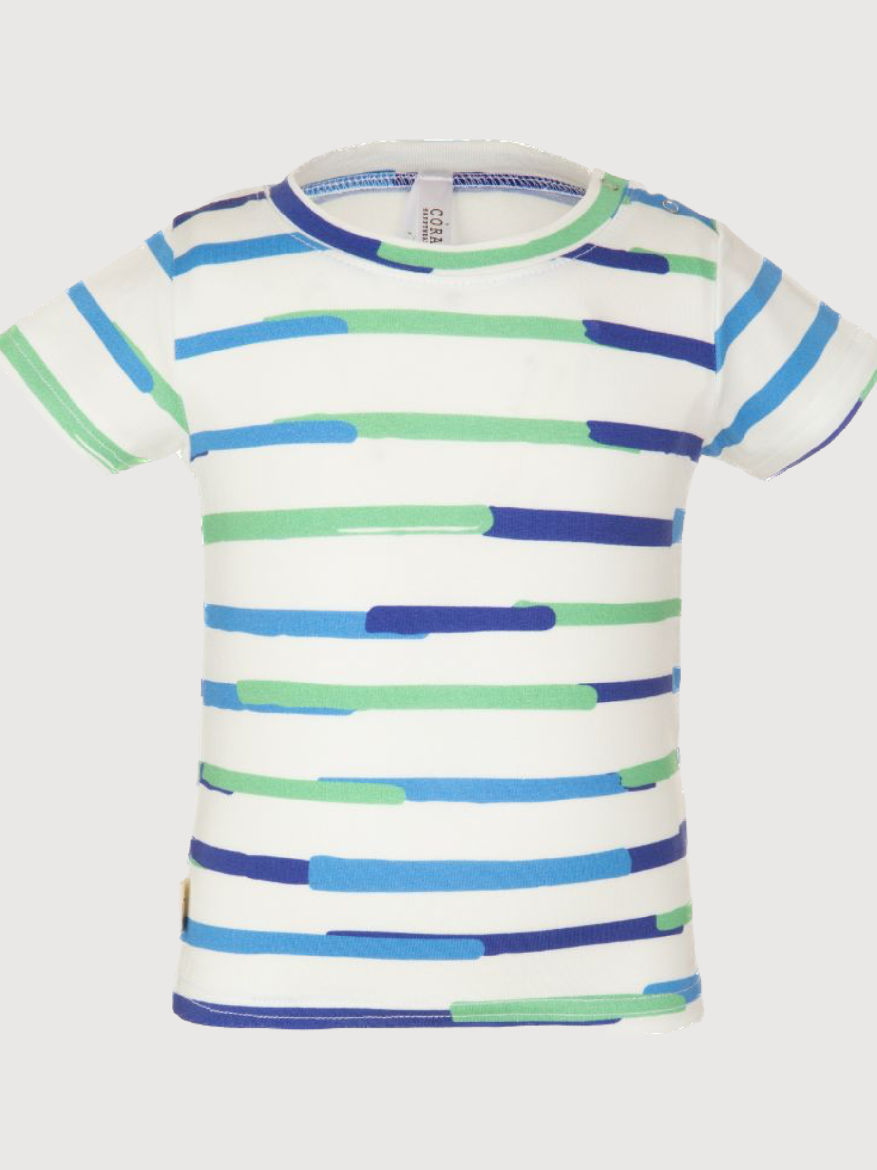 Alex T-shirt  Stripes Blue Green | Cora Happywear