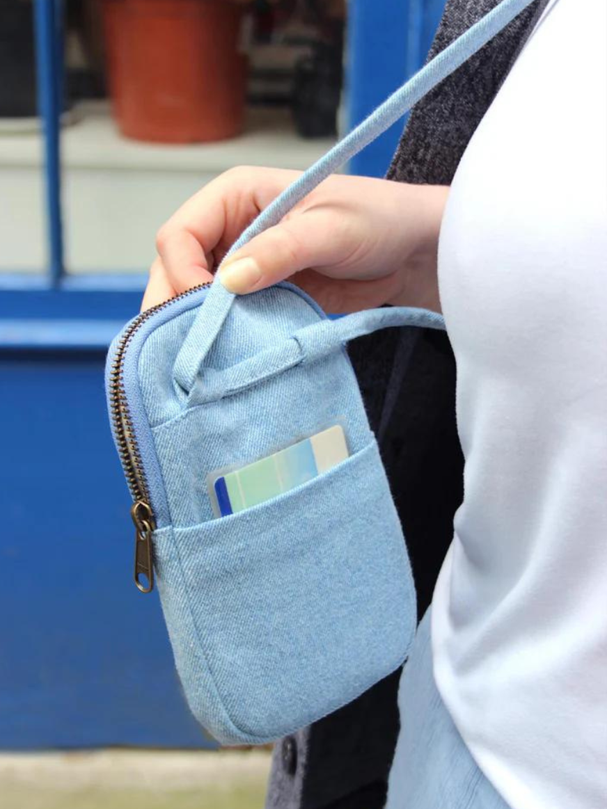 Conto Pochette Téléphone Denim Bleu | Hindbag