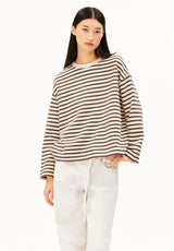 Frankaa Maarlen Stripe Sweat Undyed Claystone | ARMEDANGELS