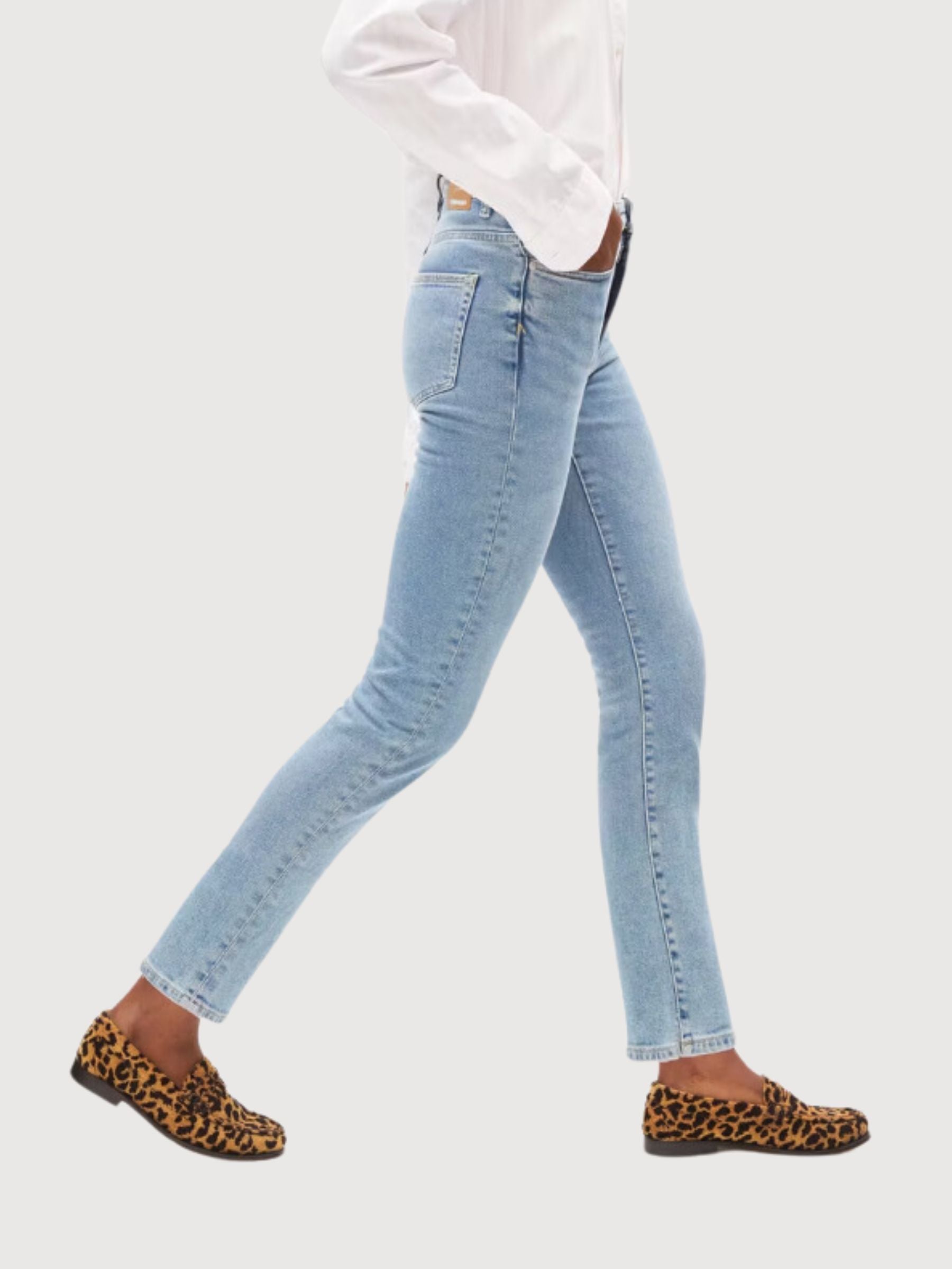 Lejaani High Taille Jeans Blue Basis in Cotone -Orgel | Armedangels