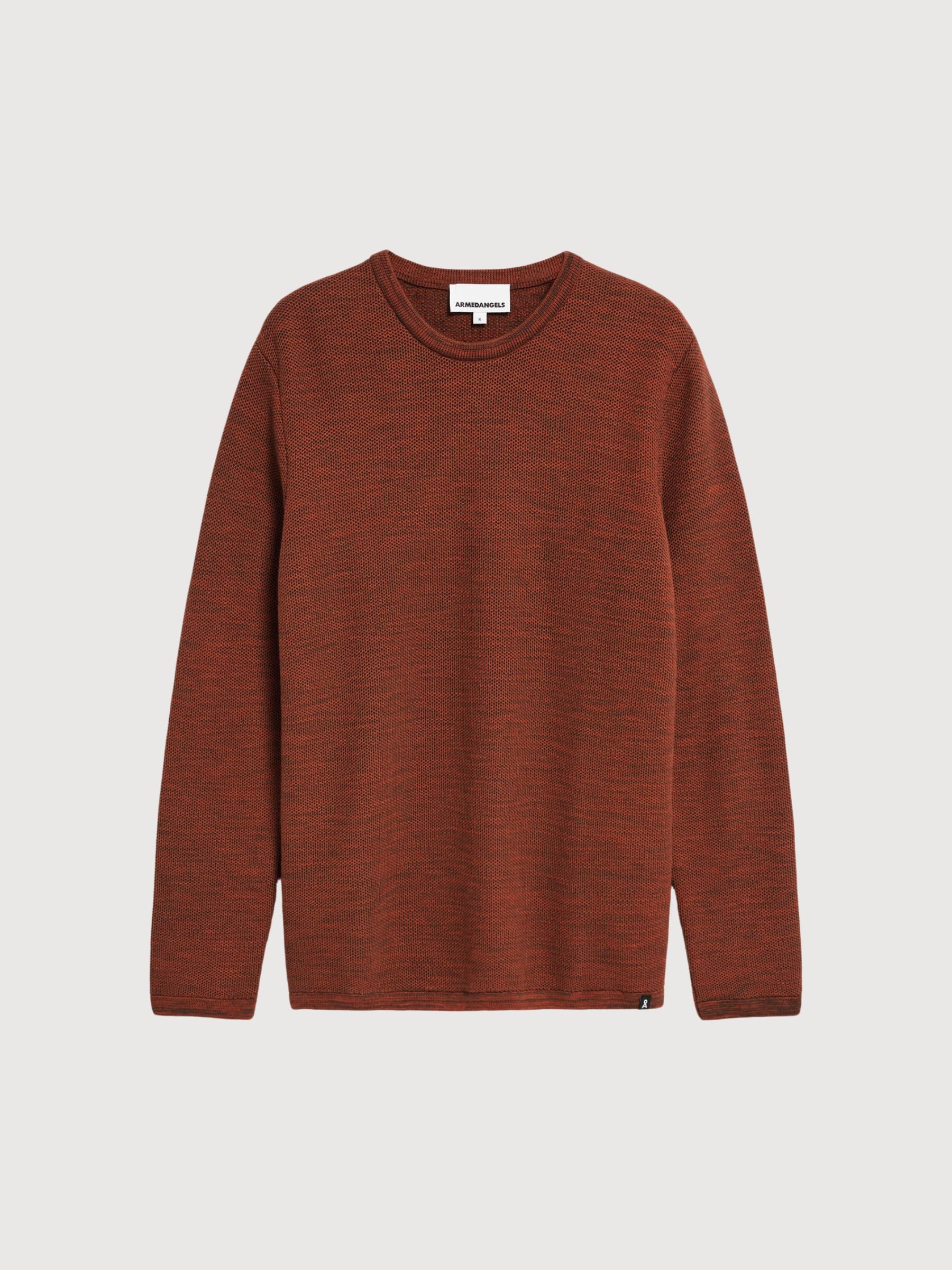 Tolaa Sweater Man Dark Amber-Earth | Armedangels