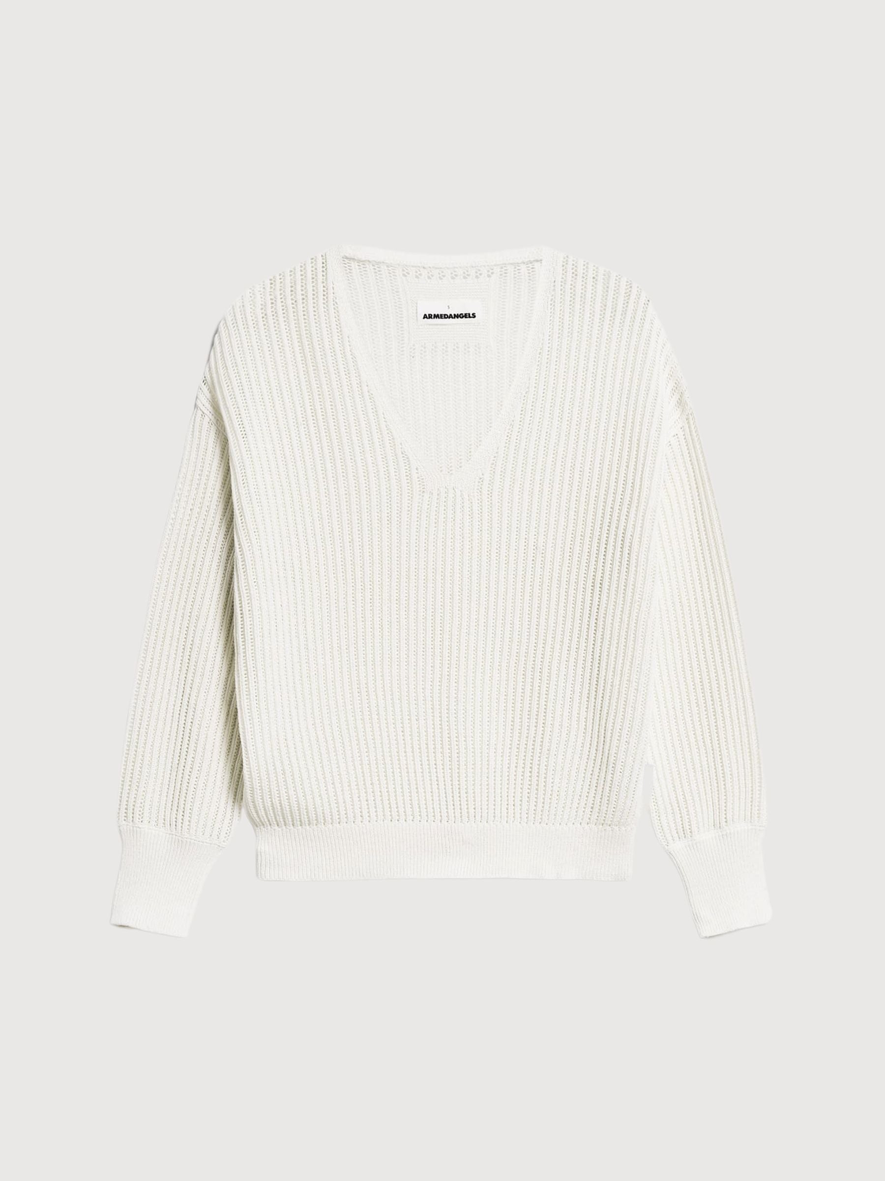 Sweater Ranaa Crochet Lino White | Armedangels