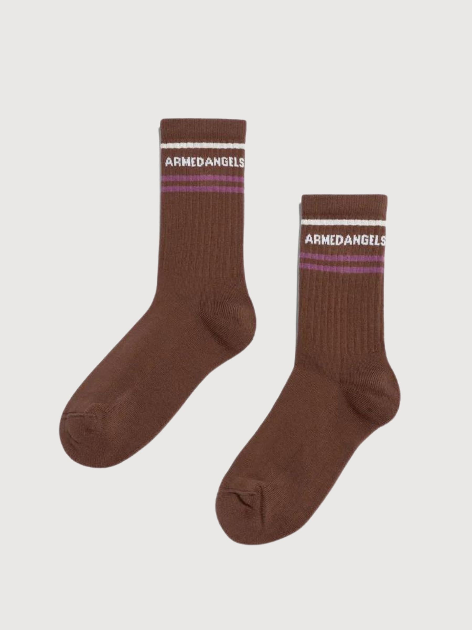 Socken Saamus tiefbraun in Bio -Baumwolle | Armedangels