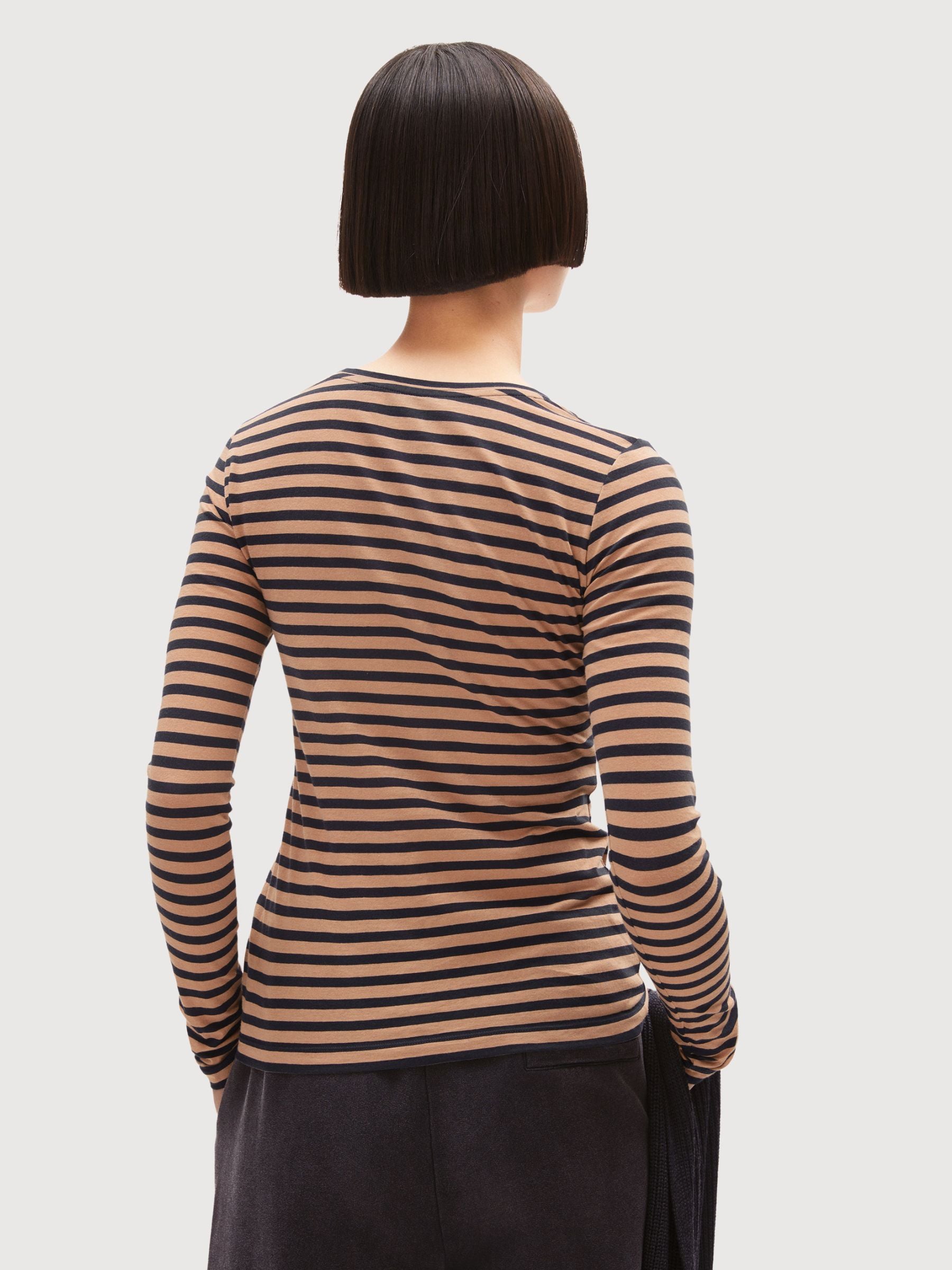 Enriccaa Stripes Cinnamon Langarmdesign Damen | Armedangels