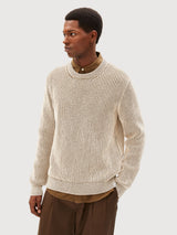 Andraas Sweater Oatmilk Dried Moss Man | Armedangels