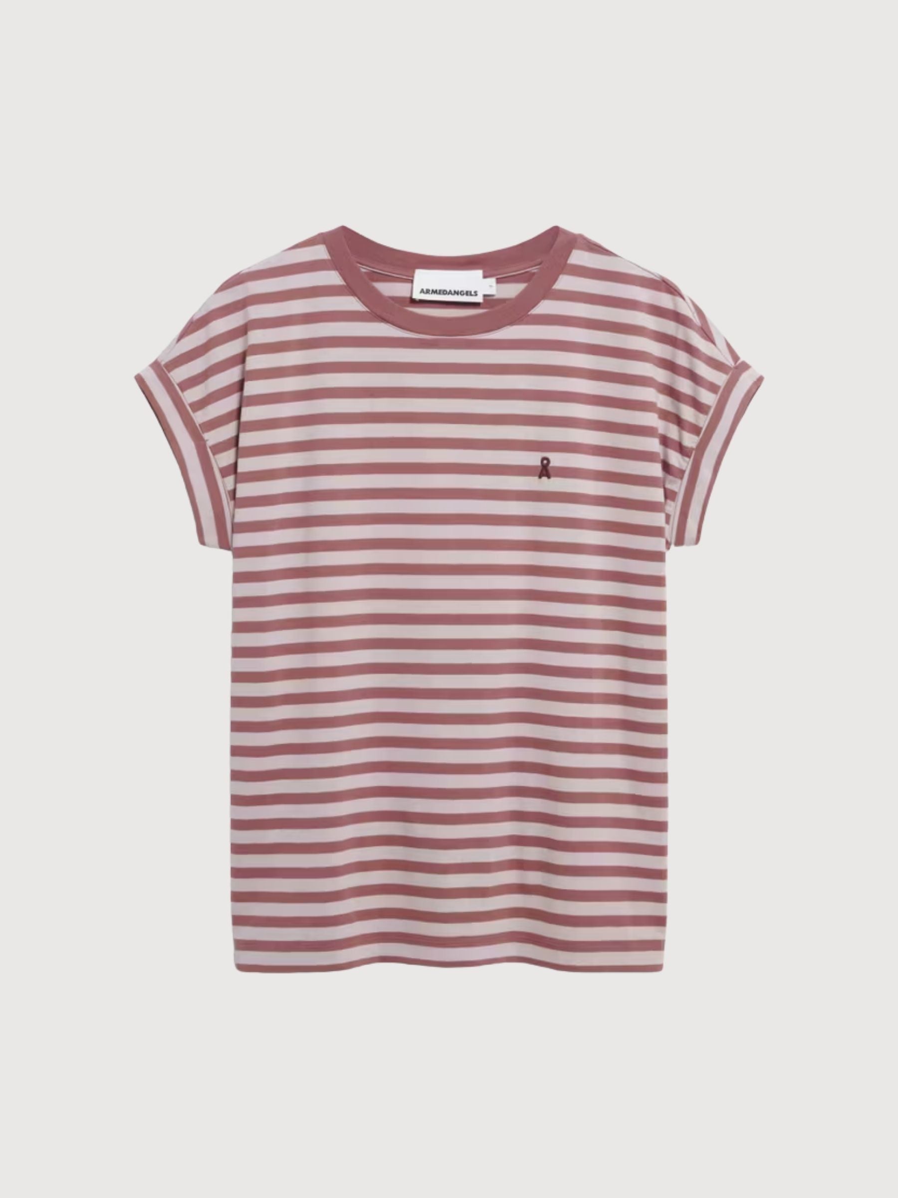 Maglietta Idaara Stripes Viola-rosso | Armedangels