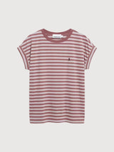 T-shirt Idaara Stripes Purple-red | Armedangels