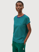T-shirt Idaara Stripes Green Navy | Arnedangels