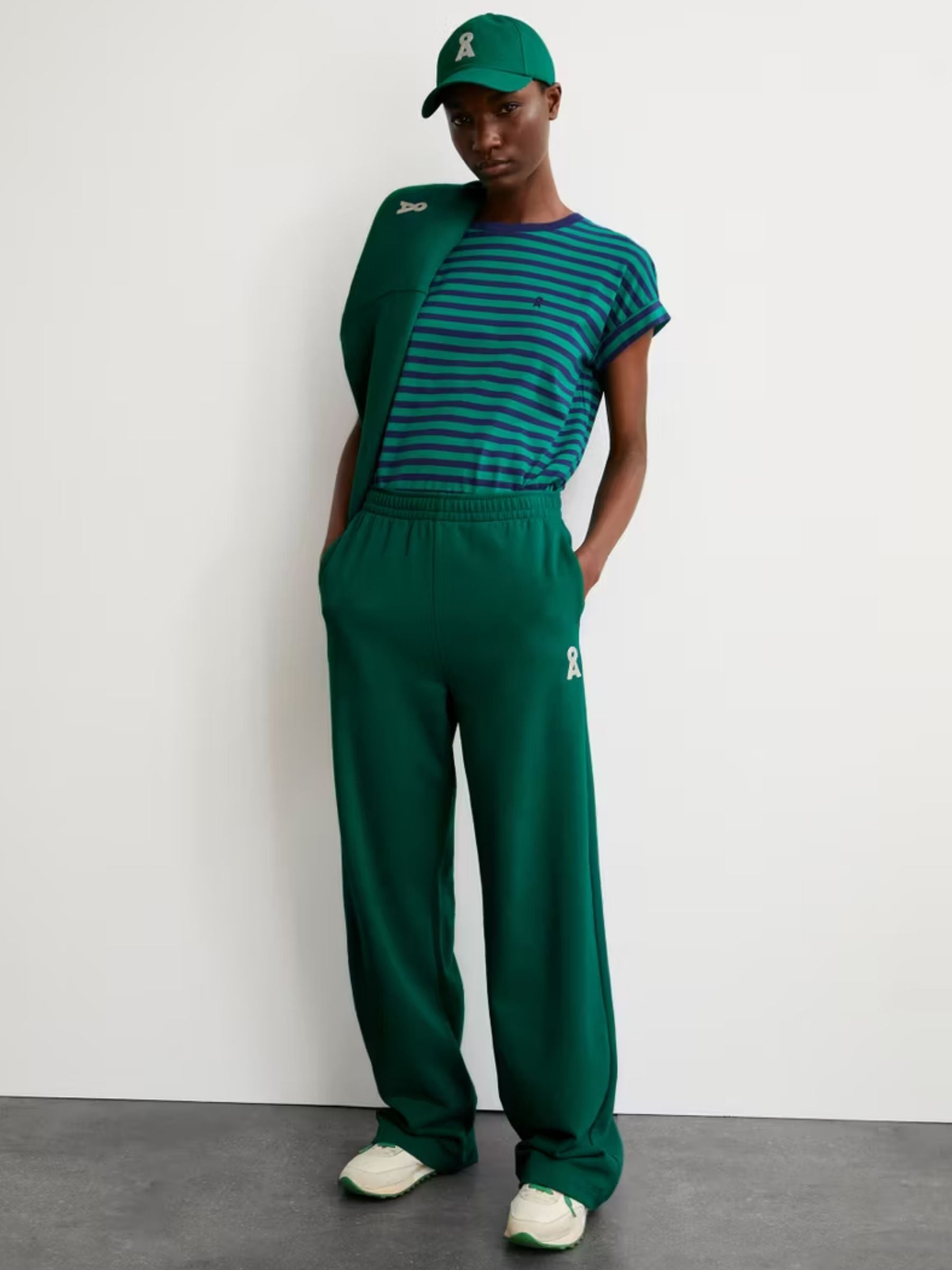 Maglietta Idaara Stripes Green Navy | Armedangels