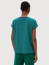 T-shirt Idaara Stripes Green Navy | Arnedangels