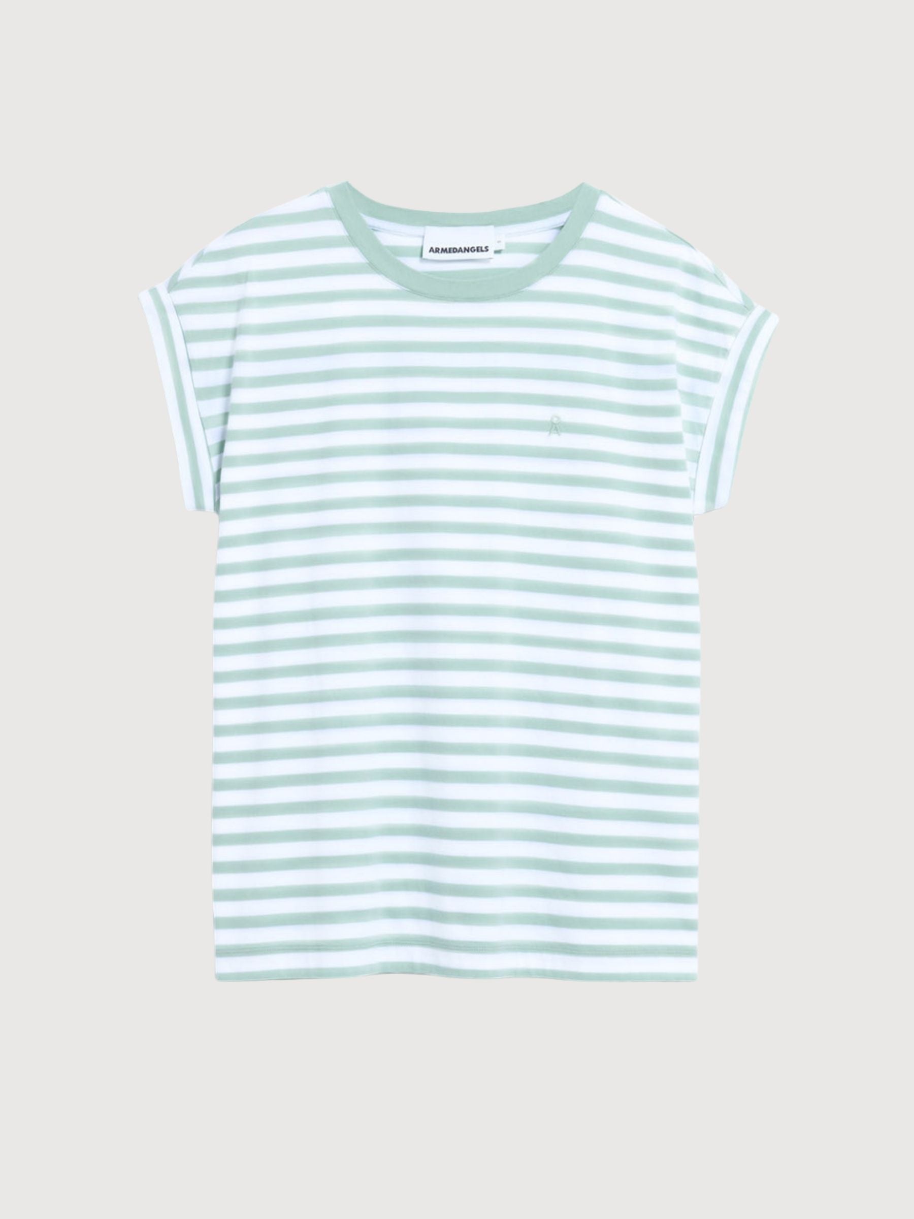 T-Shirt Idaara Stripes White Foam | Armedangels