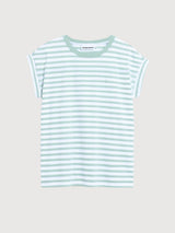 T-Shirt Idaara Stripes White Foam | Armedangels