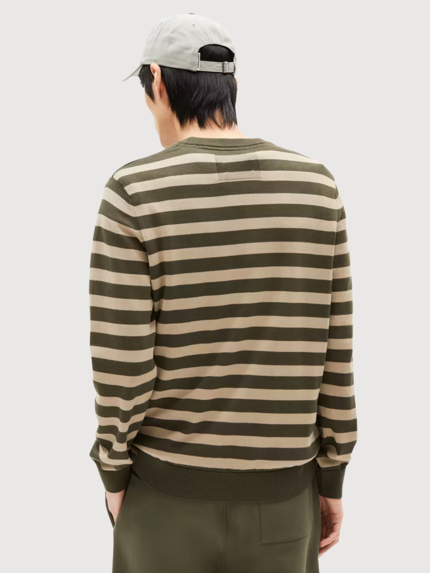 LOUKAA FINE STRIPES Forest Pine-Light Sage | Armedangels