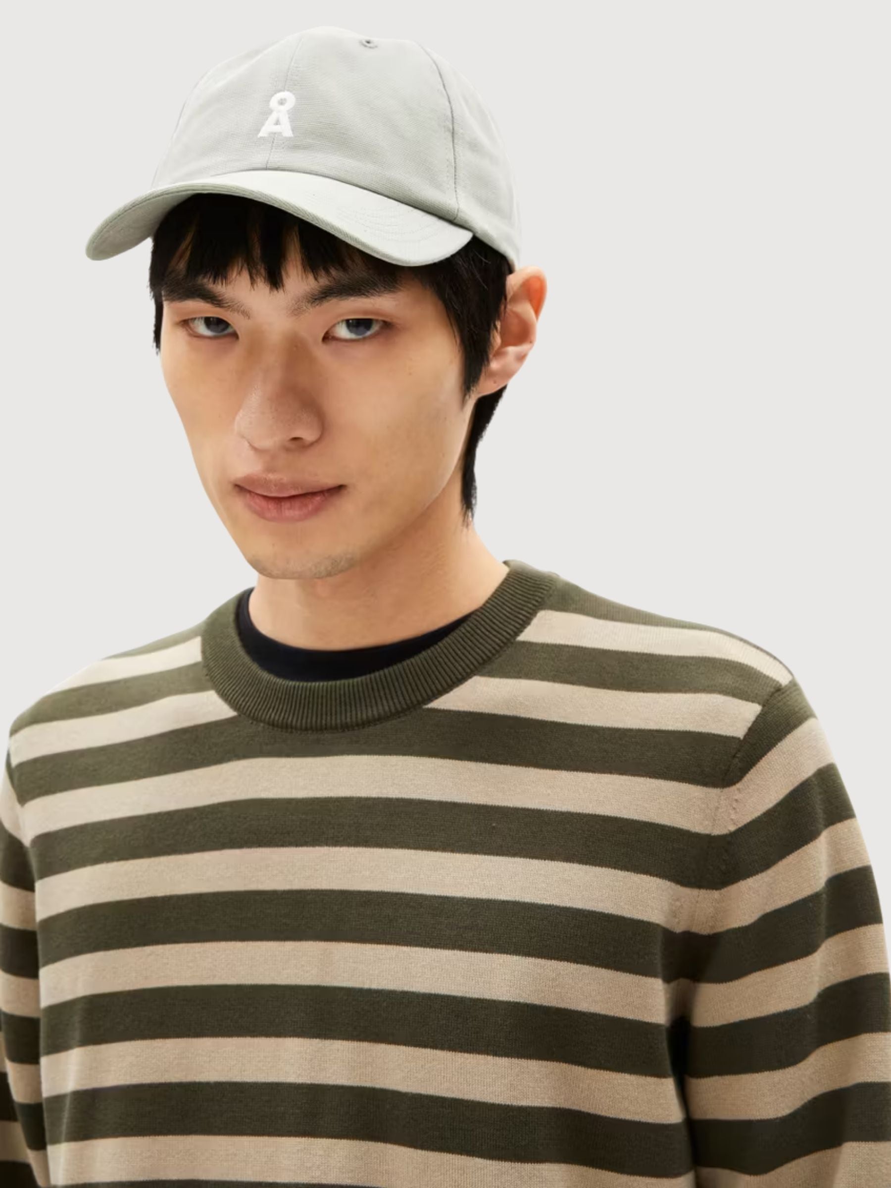 LOUKAA FINE STRIPES Forest Pine-Light Sage | Armedangels