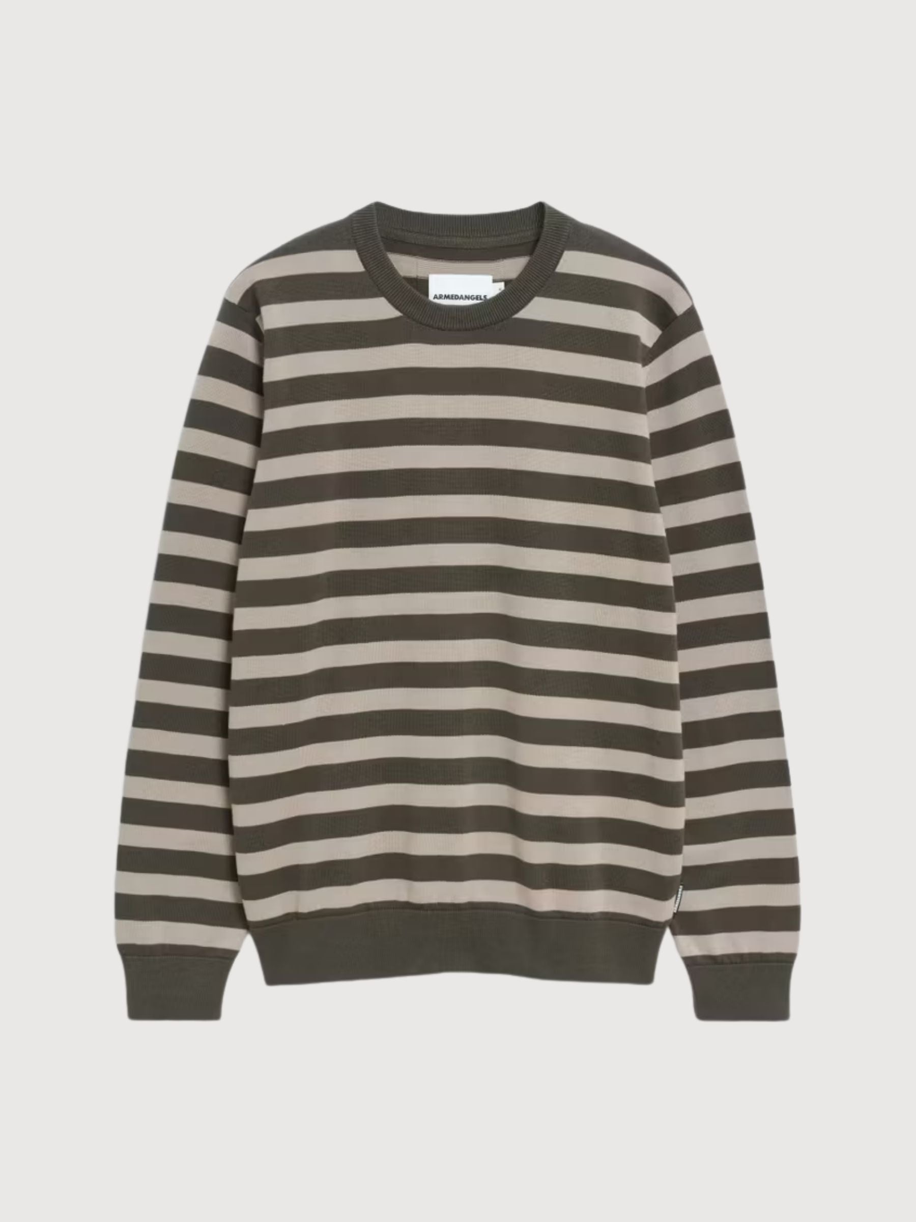 LOUKAA FINE STRIPES Forest Pine-Light Sage | Armedangels