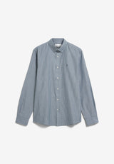 Quaasa Stripe Longsleeve Shirt Petrol Velvet | ARMEDANGELS