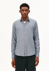 Quaasa Stripe Longsleeve Shirt Petrol Velvet | ARMEDANGELS