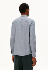 Quaasa Stripe Longsleeve Shirt Petrol Velvet | ARMEDANGELS