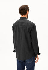 Araamo Flannel Shirt Anthrazit Melange | ARMEDANGELS
