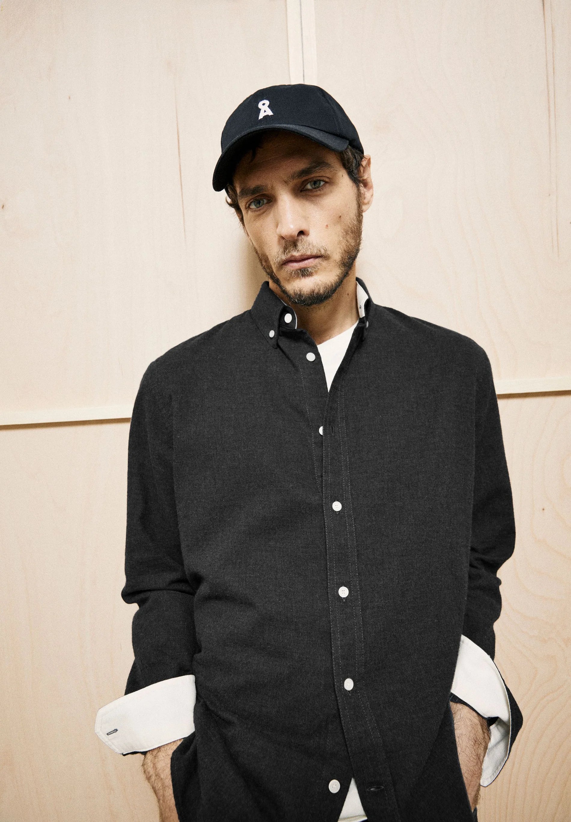 Araamo Flannel Shirt Anthrazit Melange | ARMEDANGELS