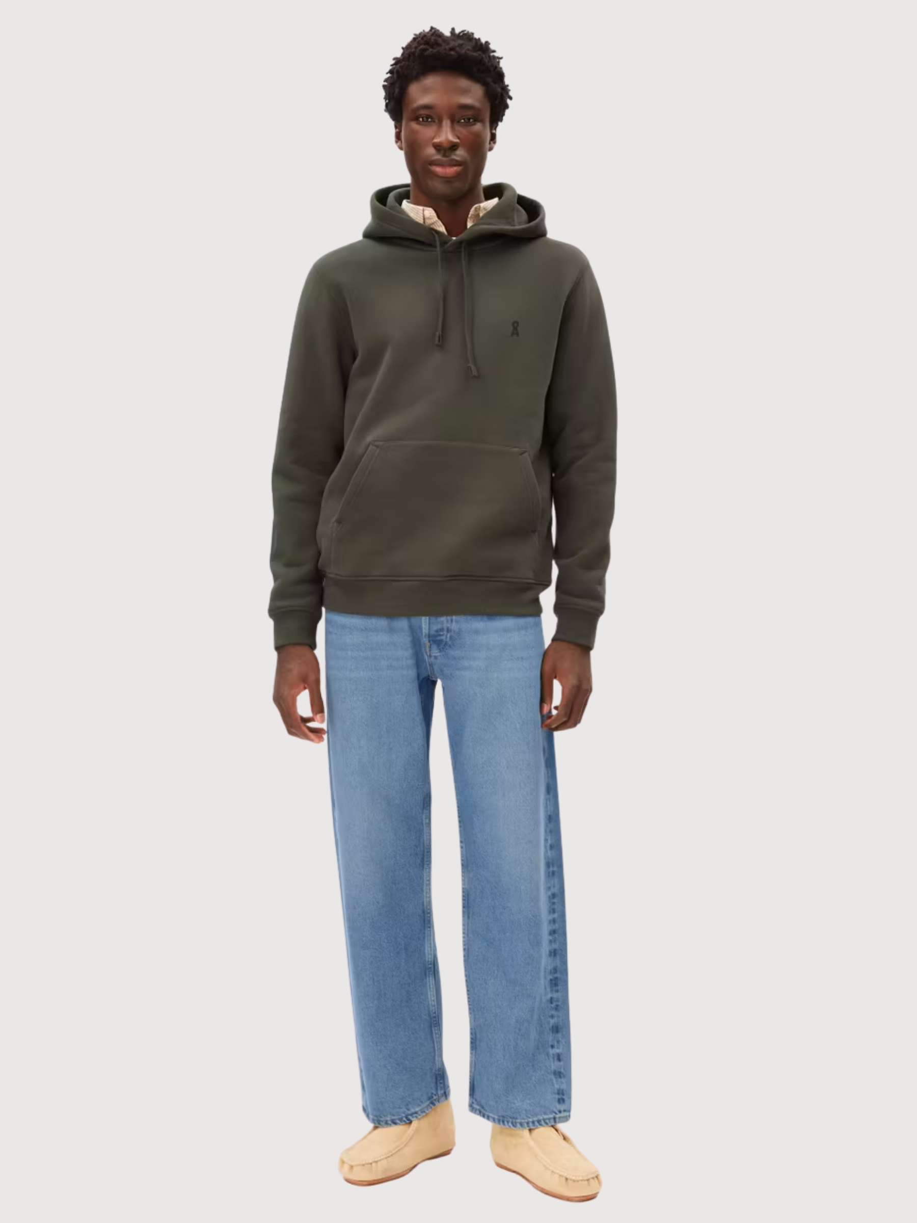 Hoodie Waarlo Dunkelgrün Mann Baumwolle | Armedangels