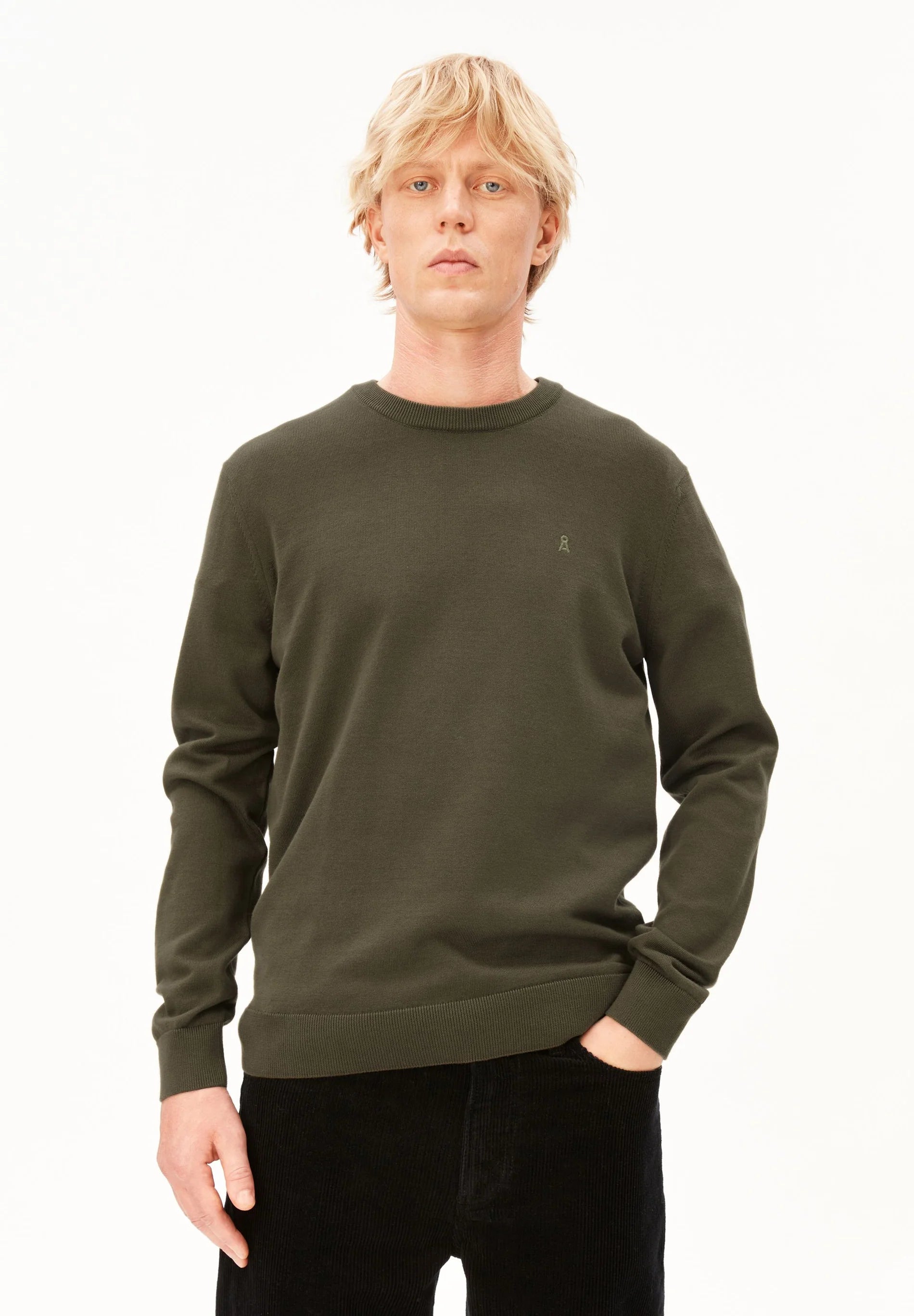 Loukaa Knit Sweater Dark Earth | ARMEDANGELS