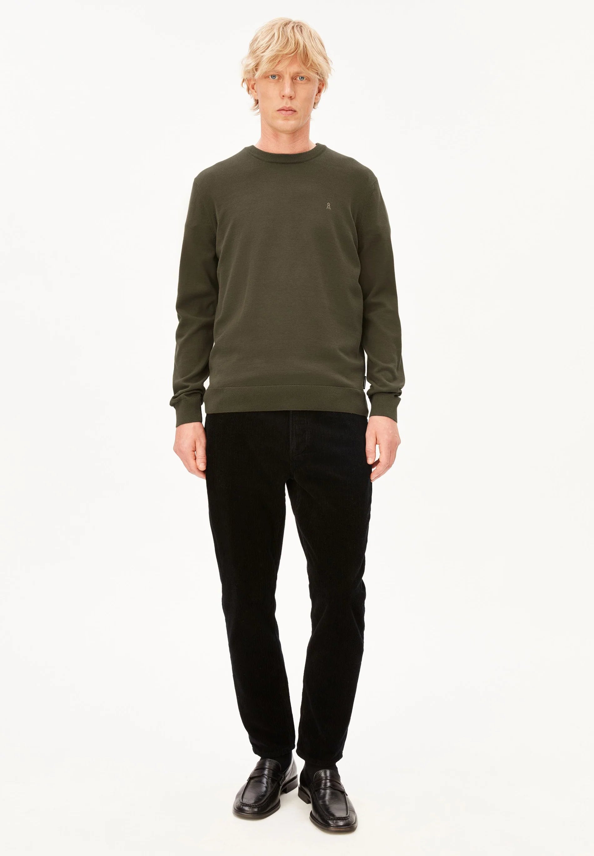 Loukaa Knit Sweater Dark Earth | ARMEDANGELS