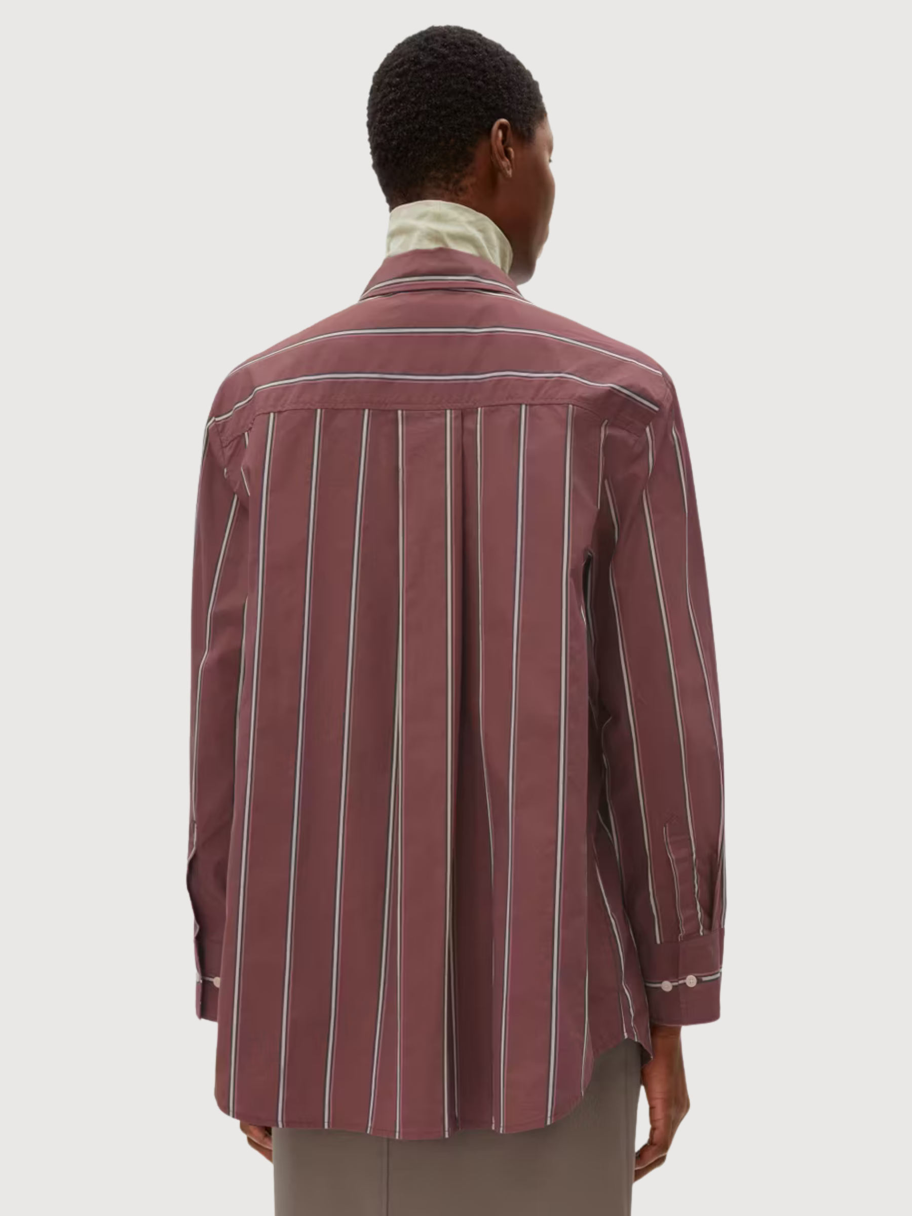 Haliaa Gestreifte Bluse Dunkelbeere Bio-Baumwolle | Armedangels