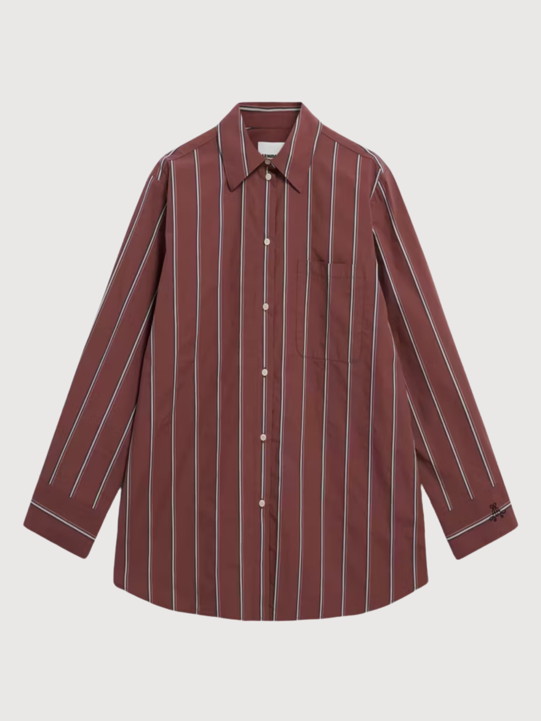 Haliaa Gestreifte Bluse Dunkelbeere Bio-Baumwolle | Armedangels