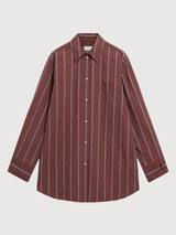 Haliaa Gestreifte Bluse Dunkelbeere Bio-Baumwolle | Armedangels