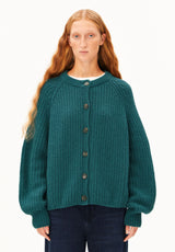 Selmaa Rib Knit Cardigan Ptrol Velvet | ARMEDANGELS