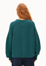 Selmaa Rib Knit Cardigan Ptrol Velvet | ARMEDANGELS
