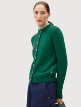 Amildaa Cardigan Emerald Green Wool & Mohair Blend | Armedangels