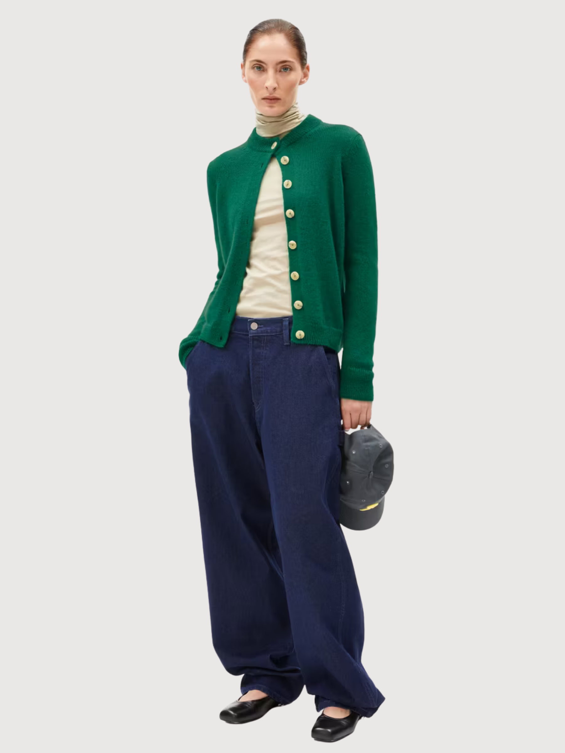Amildaa Cardigan Smaragdgrüne Woll-Mohair-Mischung | Armedangels