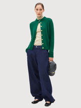 Amildaa Cardigan Emerald Green Wool & Mohair Blend | Armedangels