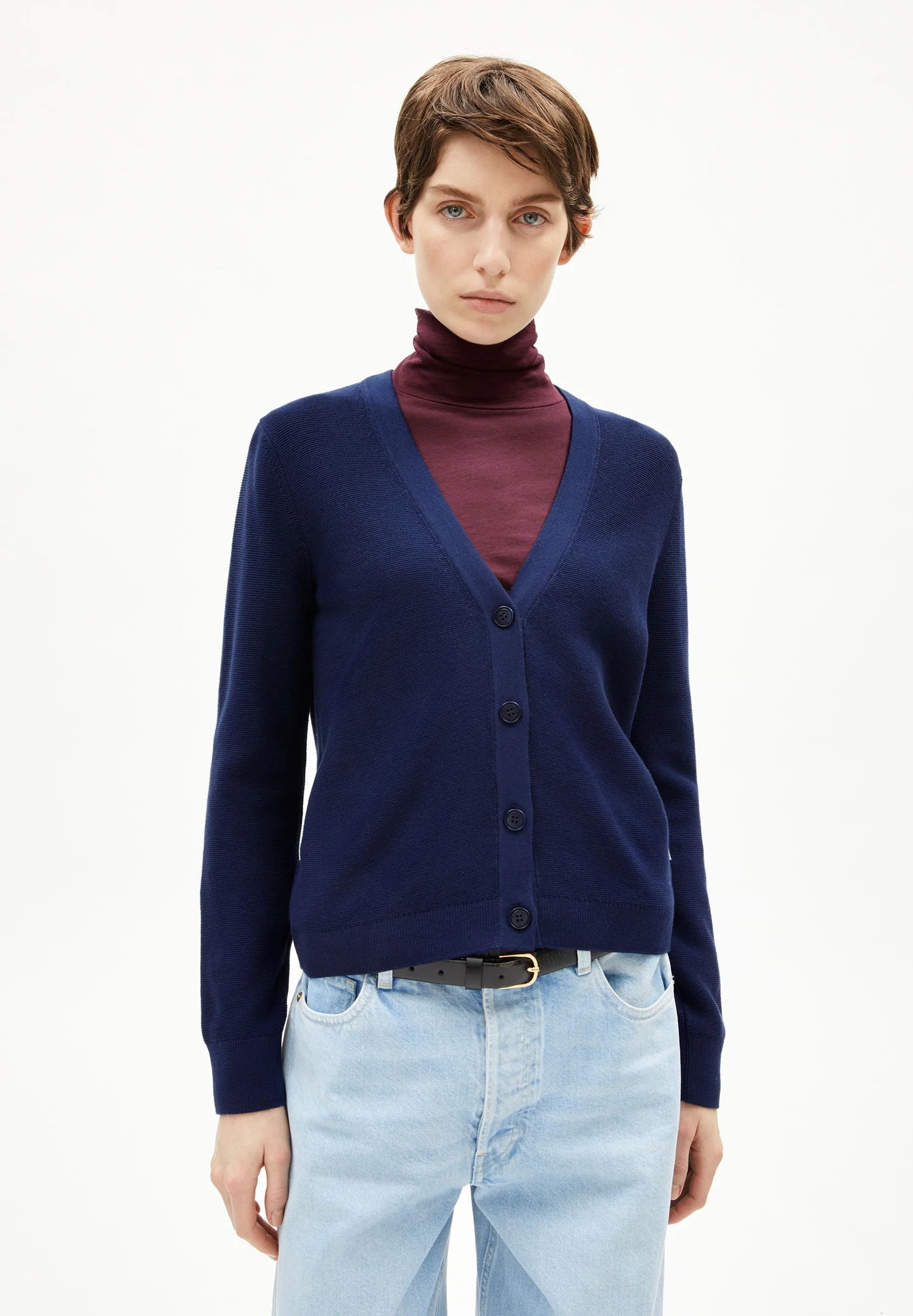 Menaal Links Links Blu Navy Tinteggiato | ARMEDANGELS