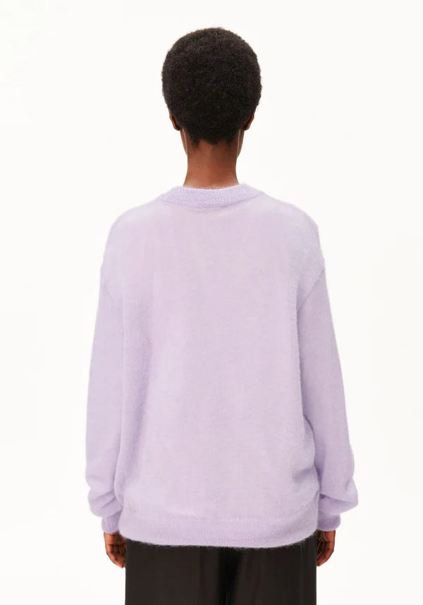 Mohair Blend Knit Sweater Moonlit Lilac | ARMEDANGELS