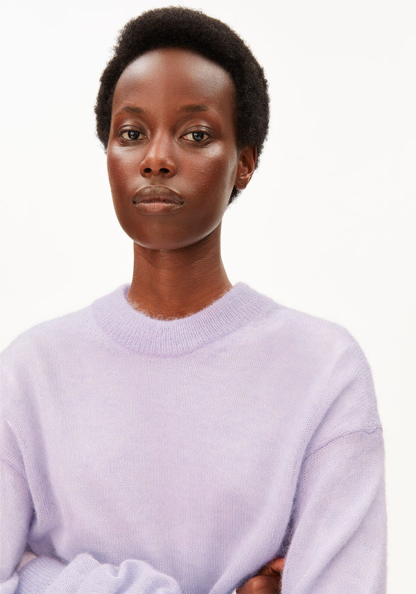 Mohair Blend Knit Sweater Moonlit Lilac | ARMEDANGELS