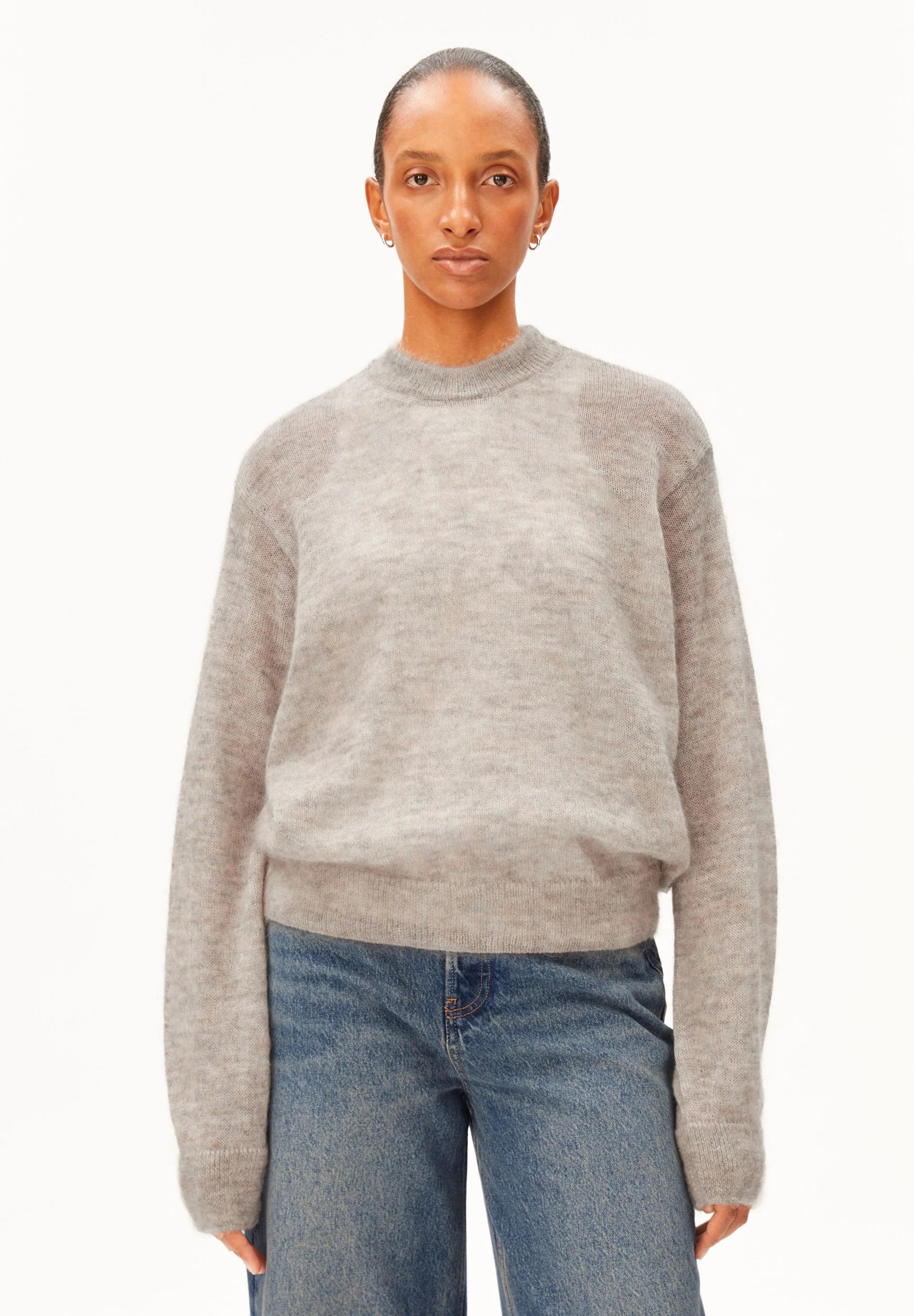 Mohair Blend Knit Sweater Honey Melange | ARMEDANGELS