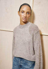 Mohair Blend Knit Sweater Honey Melange | ARMEDANGELS