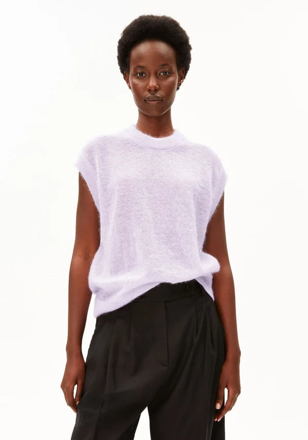 Mohair Blend Knit Vest Moonlit Lilac | ARMEDANGELS