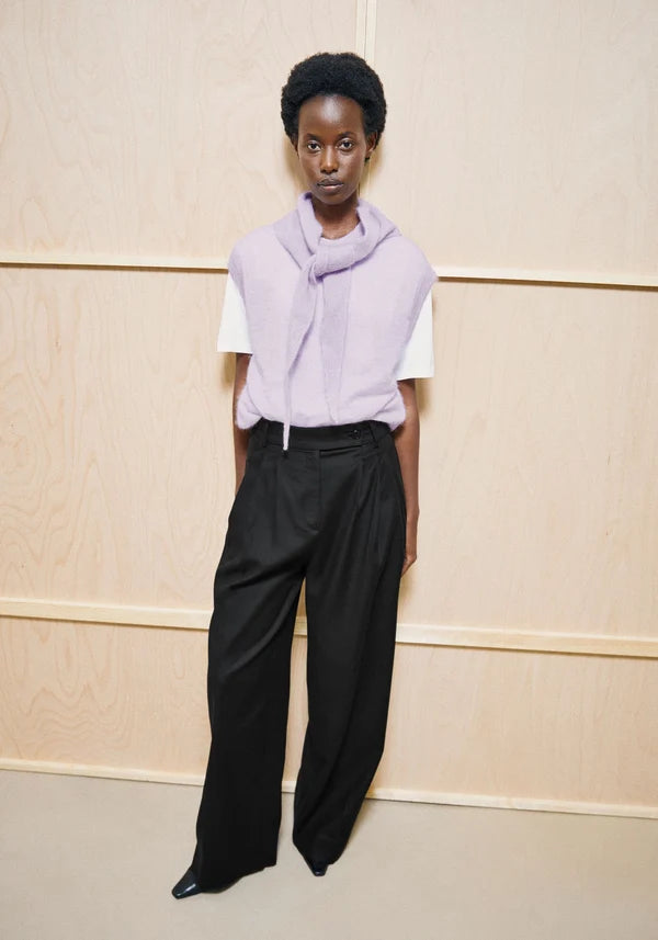 Mohair Blend Knit Vest Moonlit Lilac | ARMEDANGELS