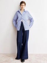 Shirt Stripe Loose Morning Sky| Armedangels