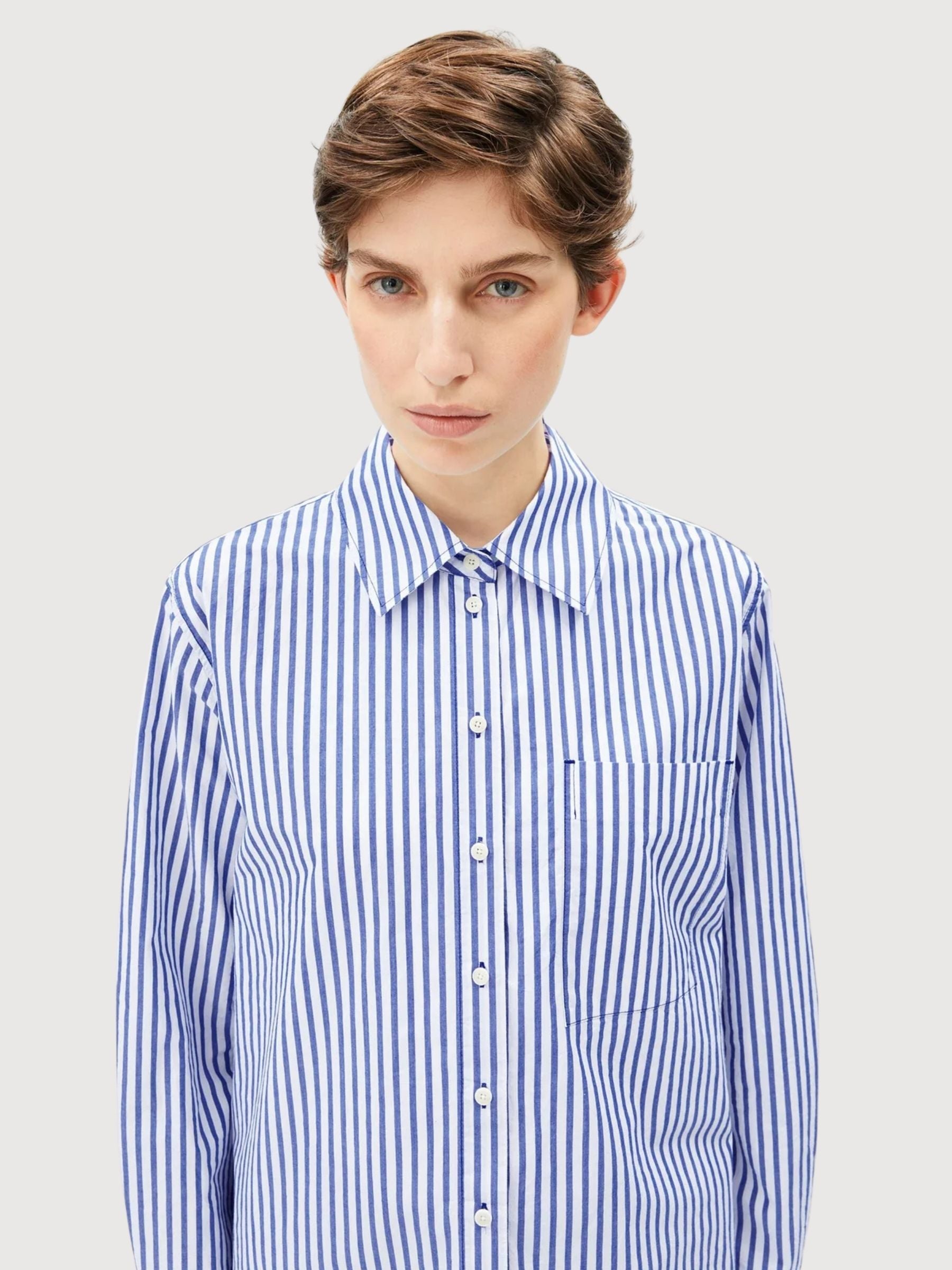 Shirt Stripe Loose Morning Sky | Armedangels